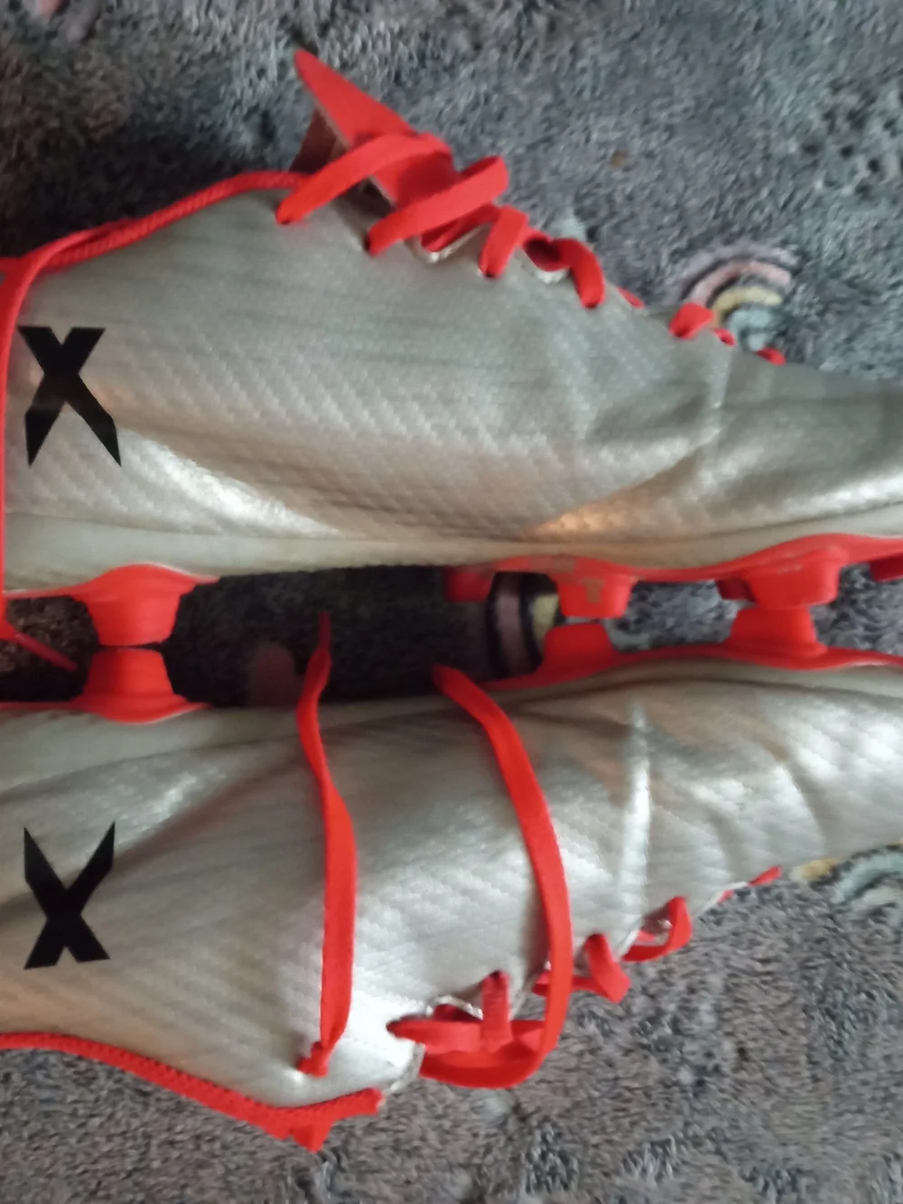 Adidas X Men's Soccer Cleats - Silver with Red - Picture 6 of 7
